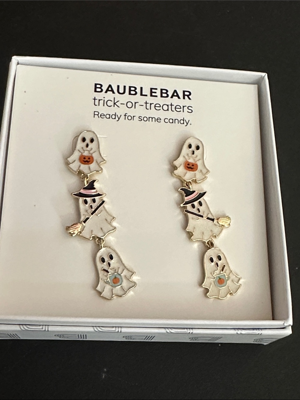 Baublebar Halloween ghost dangle earrings